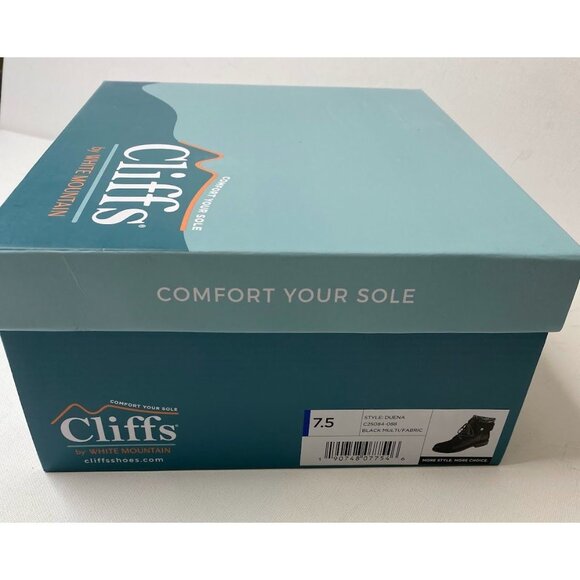 Cliffs by White Mountain Hiker Bootie Women's 7.5 Black Lace-Up Sweater-Trim NEW - Picture 12 of 12